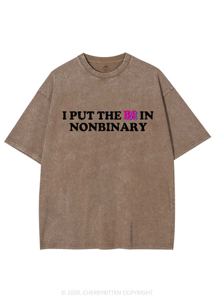 I Put The Bi In Nonbinary Pride Y2K Shirts Washed Tee Cherrykitten