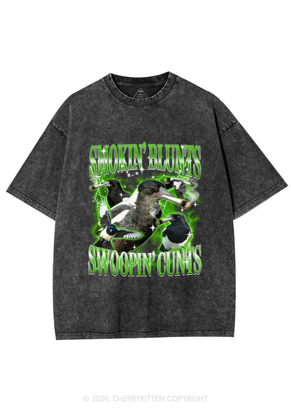 Smokin Blunts Swoopin Cxxts Y2K Shirts Washed Tee Cherrykitten