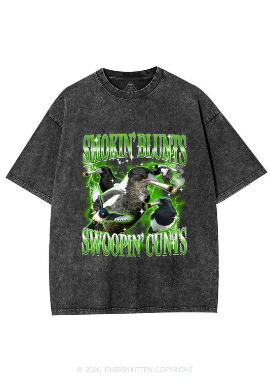 Smokin Blunts Swoopin Cxxts Y2K Shirts Washed Tee Cherrykitten