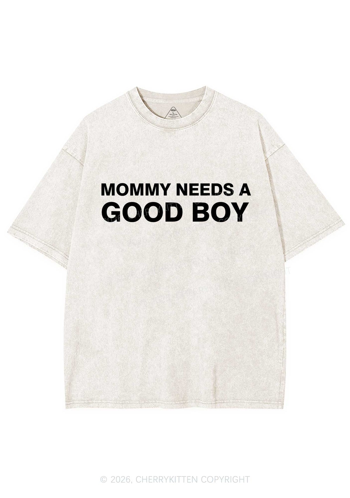 Mommy Needs A Good Boy Y2K Shirts Washed Tee Cherrykitten