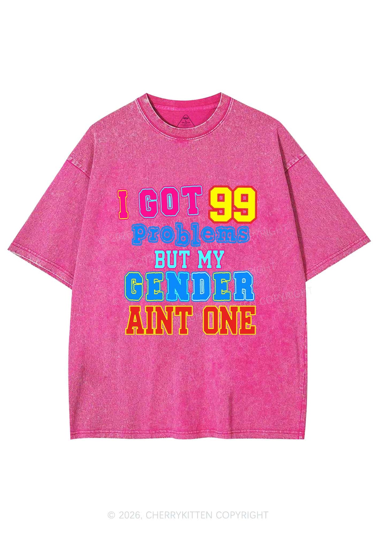 Gender Aint One Pride Y2K Shirts Washed Tee Cherrykitten