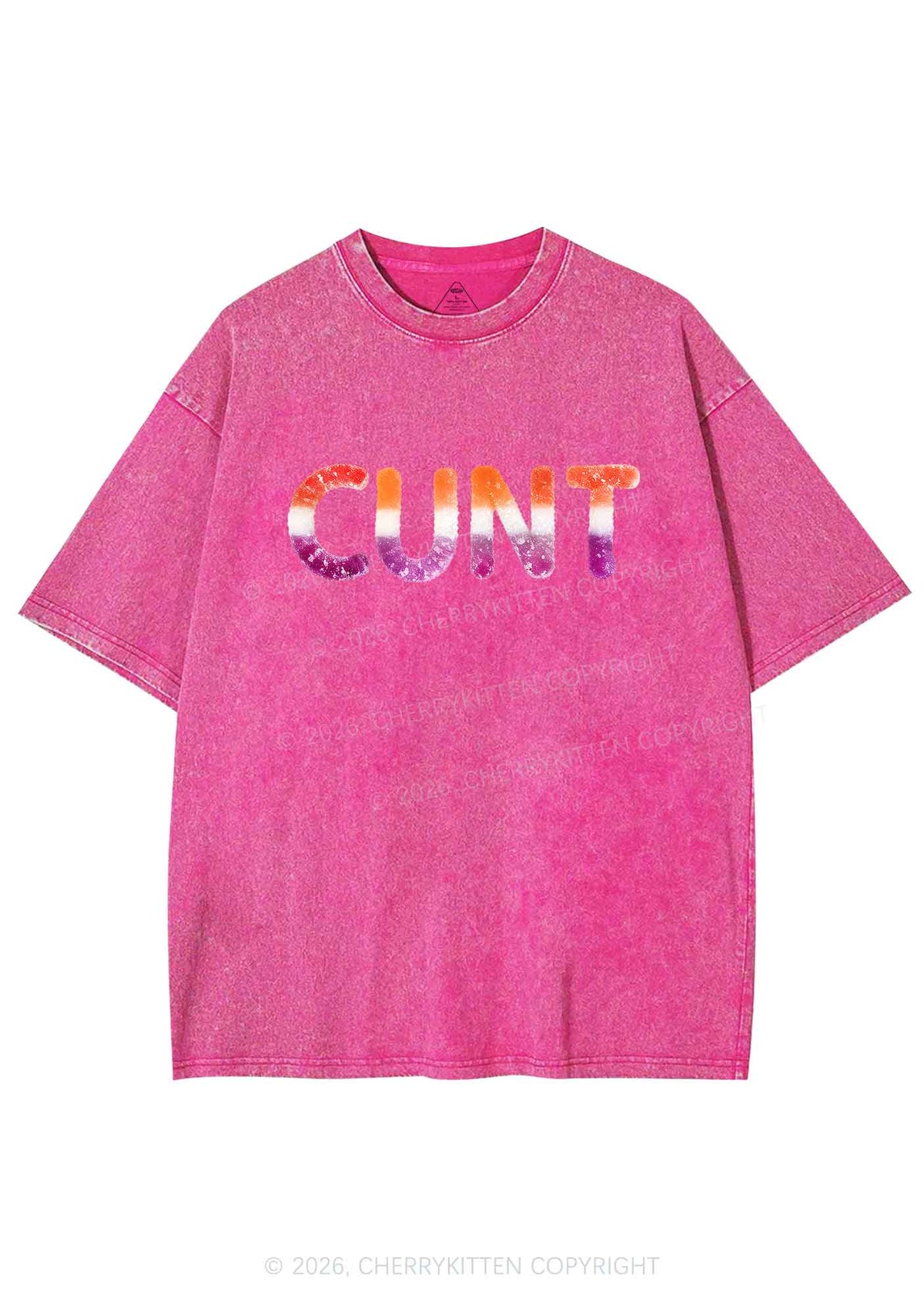 Lesbian Candy Cxxt Pride Y2K Shirts Washed Tee Cherrykitten