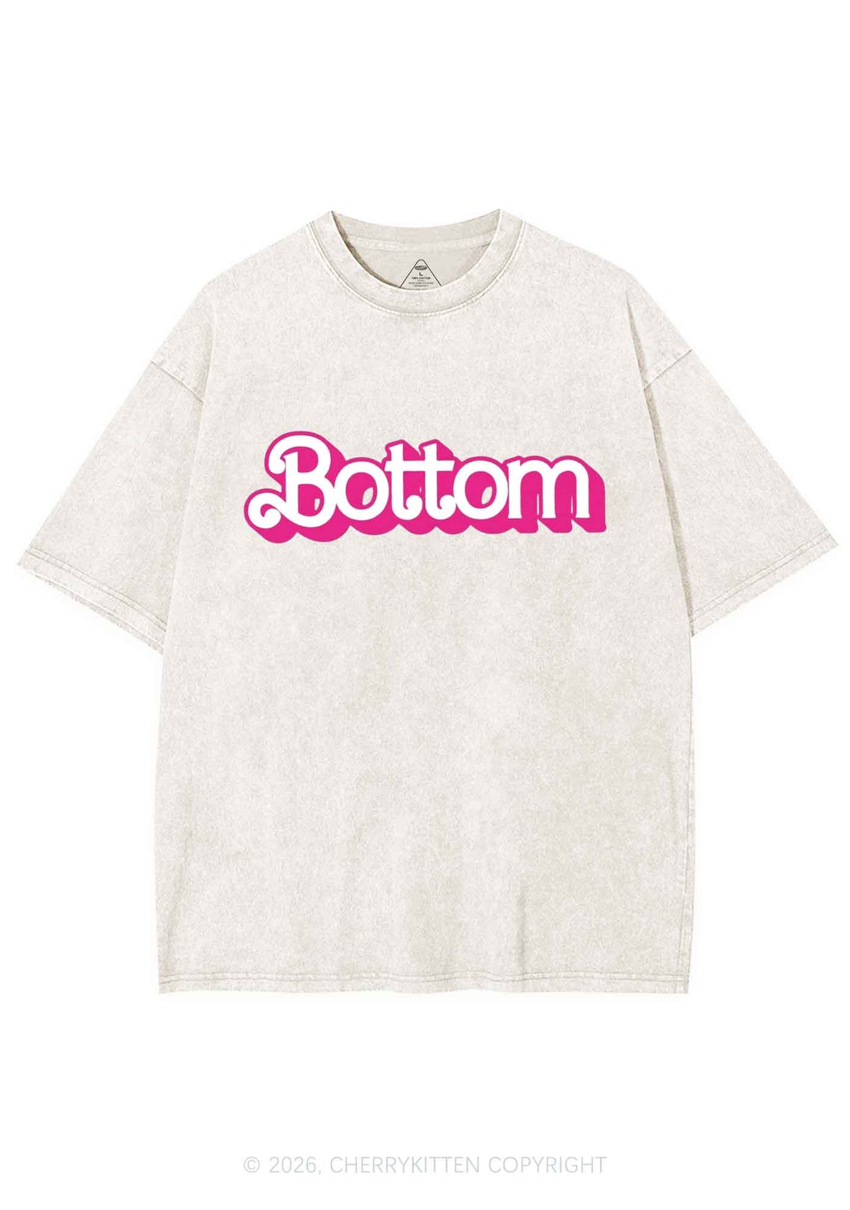 Pink Bottom Pride Y2K Shirts Washed Tee Cherrykitten