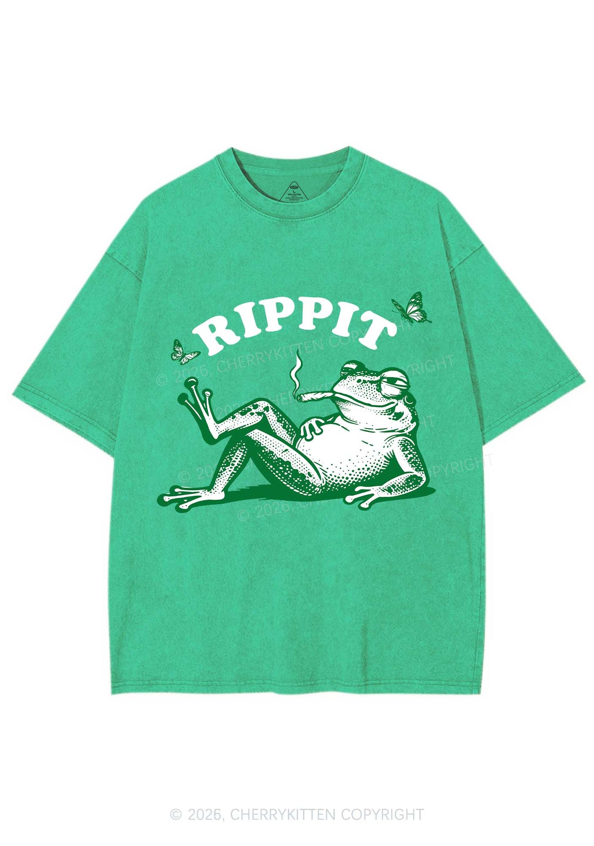 Rippit Frog Y2K Shirts Washed Tee Cherrykitten