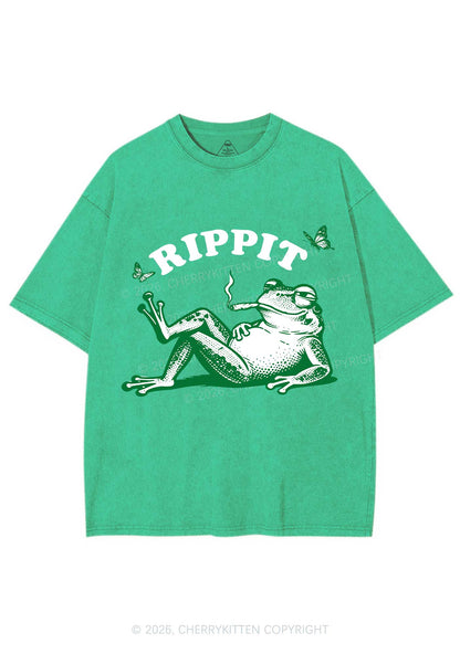 Rippit Frog Y2K Shirts Washed Tee Cherrykitten