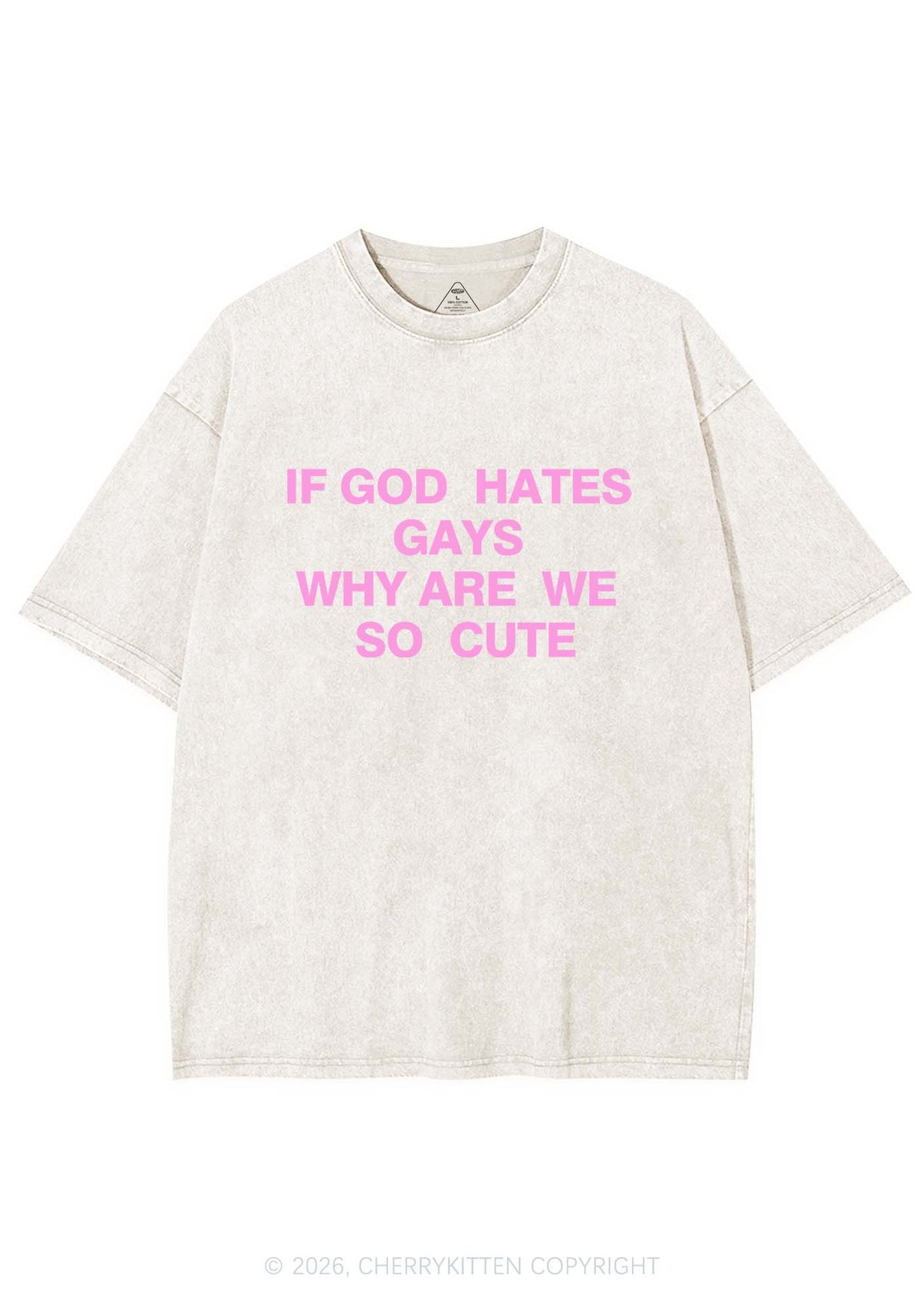 If God Hates Gays Pride Y2K Shirts Washed Tee Cherrykitten