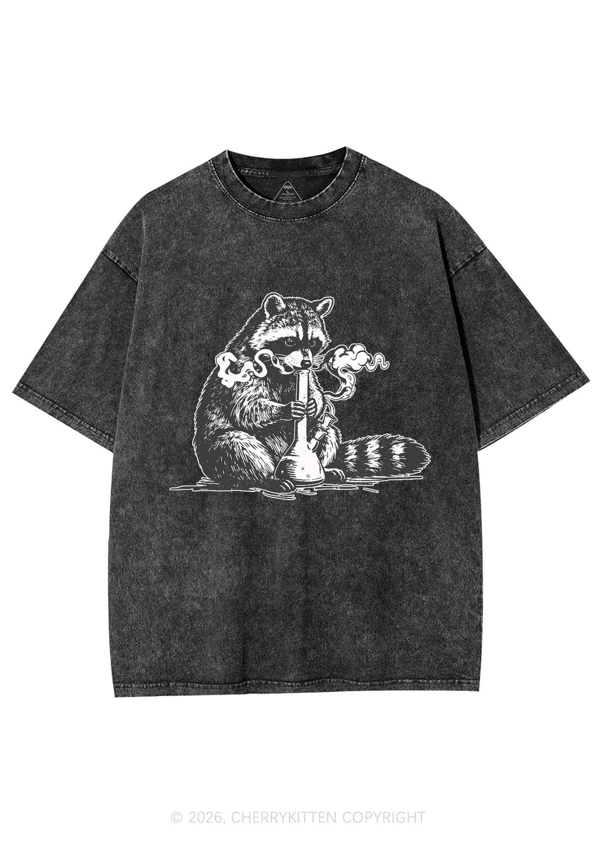 Stoned Raccoon Y2K Shirts Washed Tee Cherrykitten