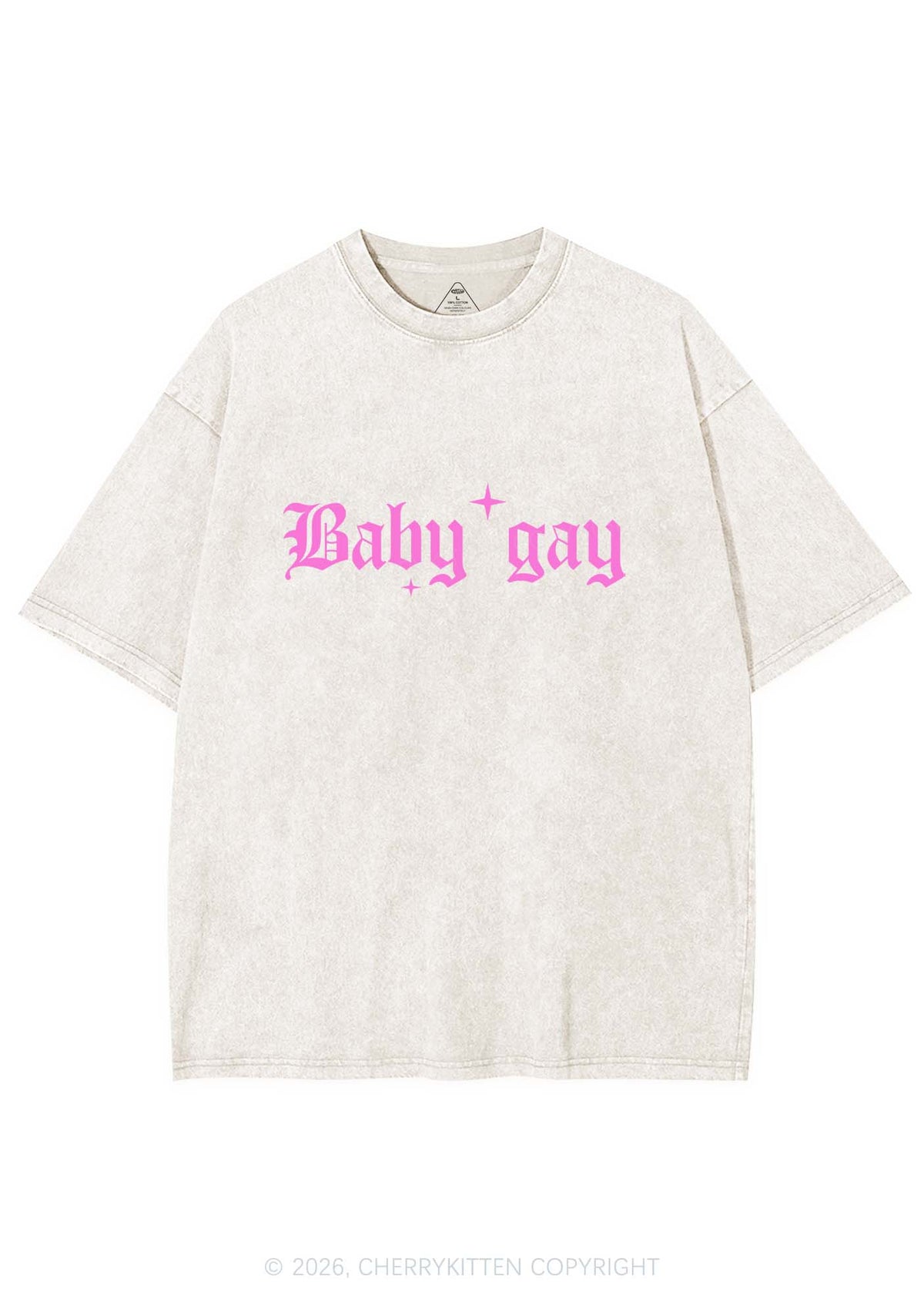 Baby Gay Pride Y2K Shirts Washed Tee Cherrykitten