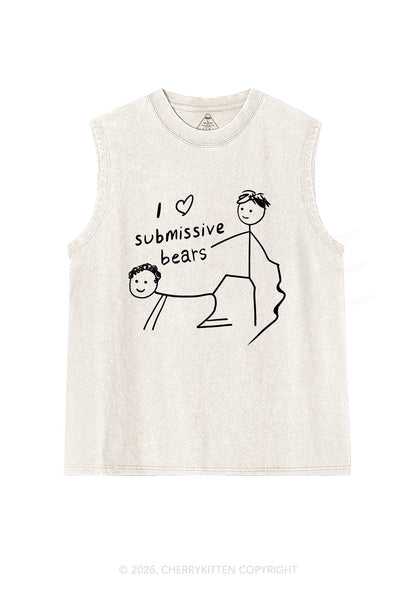 I Love S Bears Y2K Washed Muscle Tank Cherrykitten