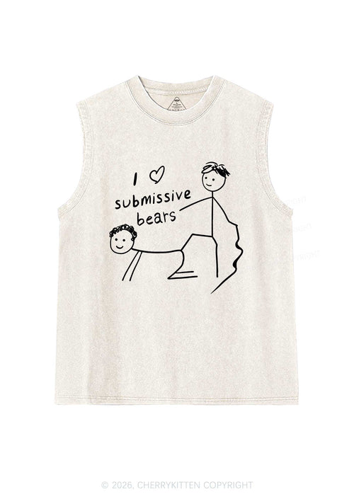I Love S Bears Y2K Washed Muscle Tank Cherrykitten