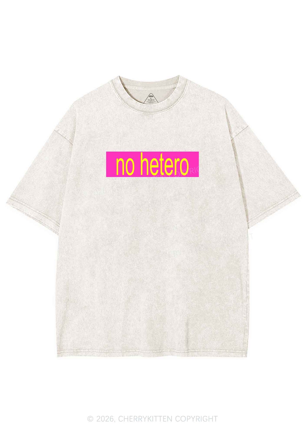 No Hetero Pride Y2K Shirts Washed Tee Cherrykitten