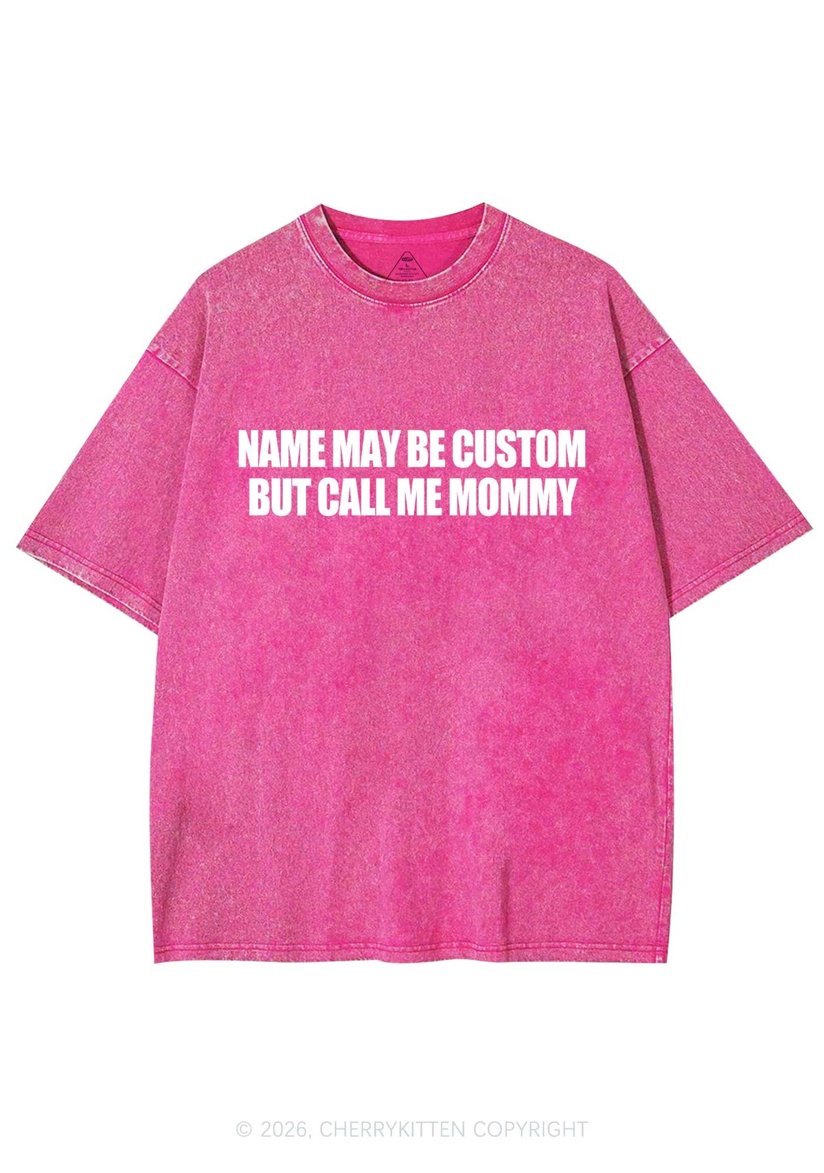 Custom Name Call Me Mommy Y2K Shirts Washed Tee Cherrykitten