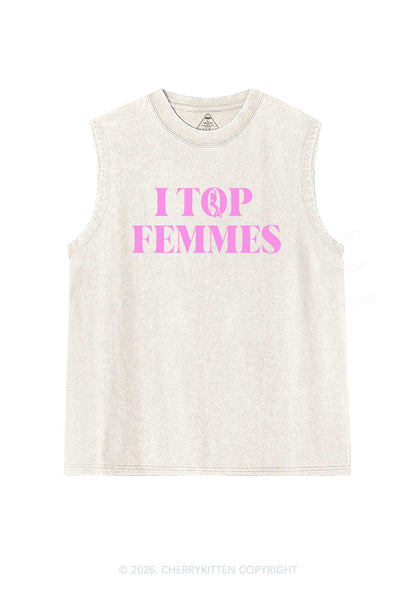 I Top Femmes Pride Y2K Washed Muscle Tank Cherrykitten