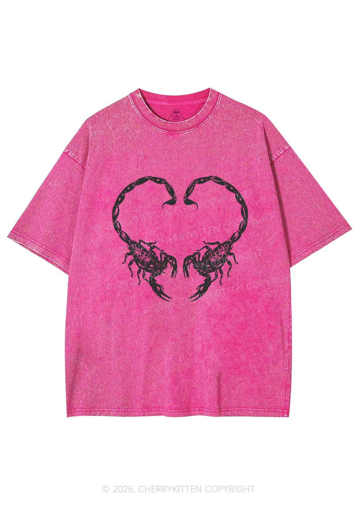 Skull Scorpion Heart Y2K Shirts Washed Tee Cherrykitten