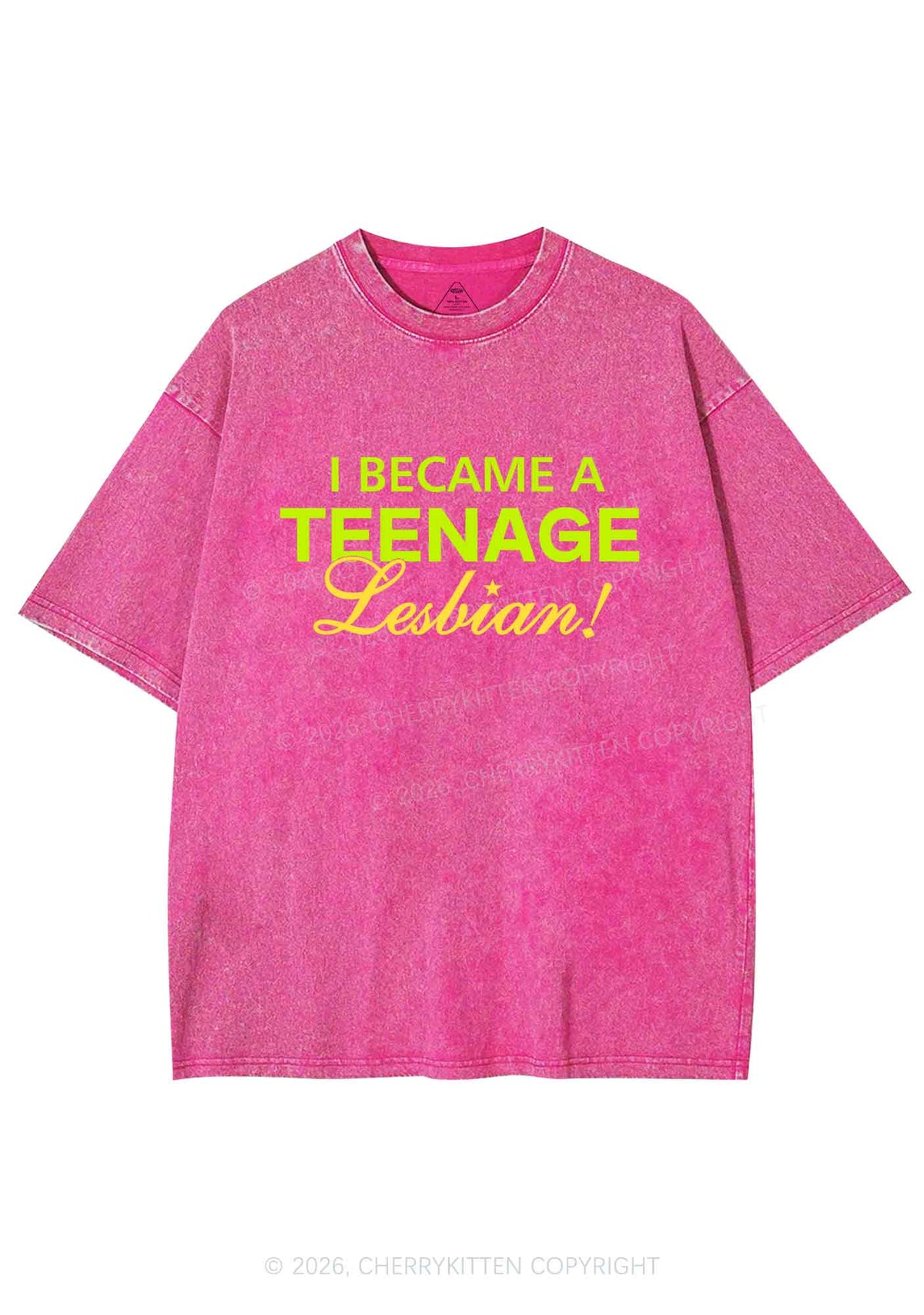 I Became A Teenage Lesbian Pride Y2K Shirts Washed Tee Cherrykitten
