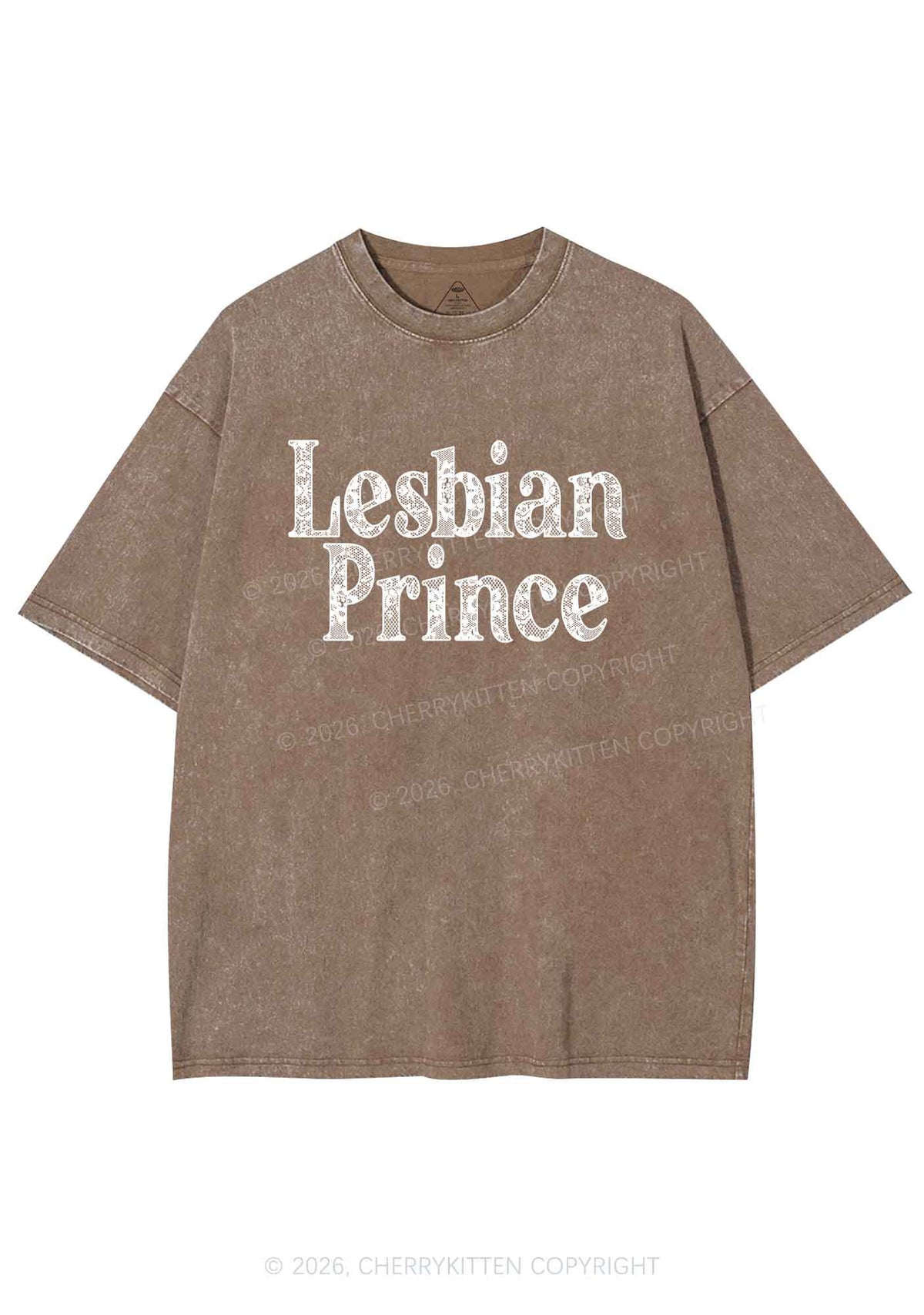 Lesbian Prince Pride Y2K Shirts Washed Tee Cherrykitten