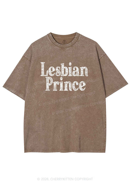 Lesbian Prince Pride Y2K Shirts Washed Tee Cherrykitten