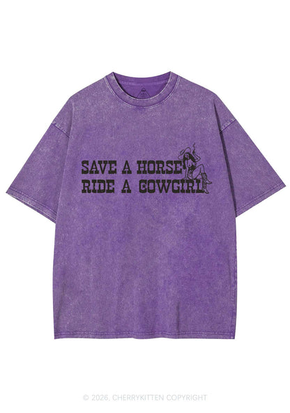 Ride Western Cowgirl Y2K Shirts Washed Tee Cherrykitten