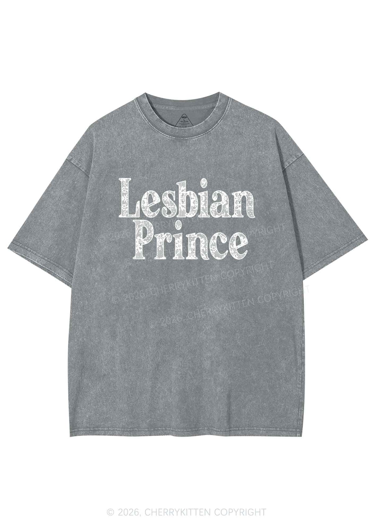 Lesbian Prince Pride Y2K Shirts Washed Tee Cherrykitten