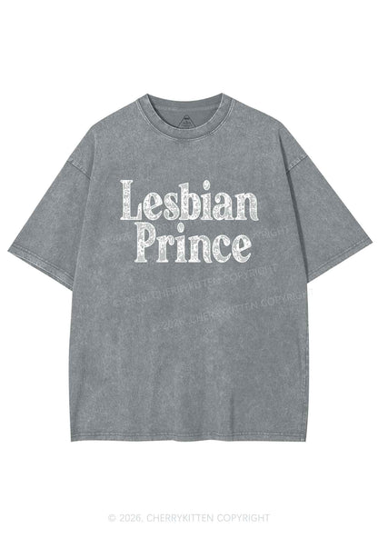 Lesbian Prince Pride Y2K Shirts Washed Tee Cherrykitten