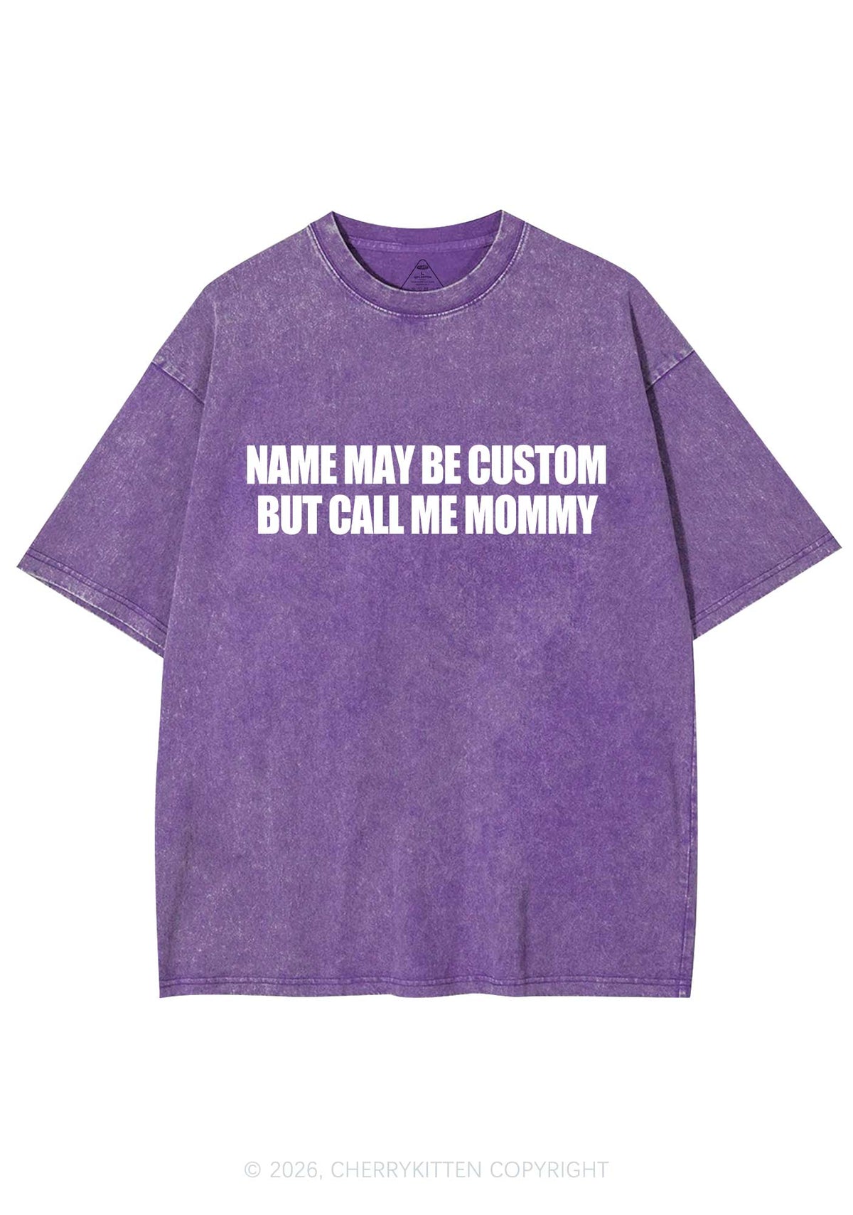 Custom Name Call Me Mommy Y2K Shirts Washed Tee Cherrykitten