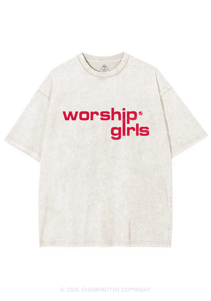 Worship Girls Pride Y2K Shirts Washed Tee Cherrykitten
