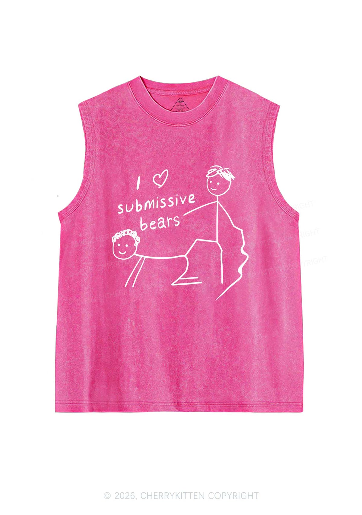 I Love S Bears Y2K Washed Muscle Tank Cherrykitten