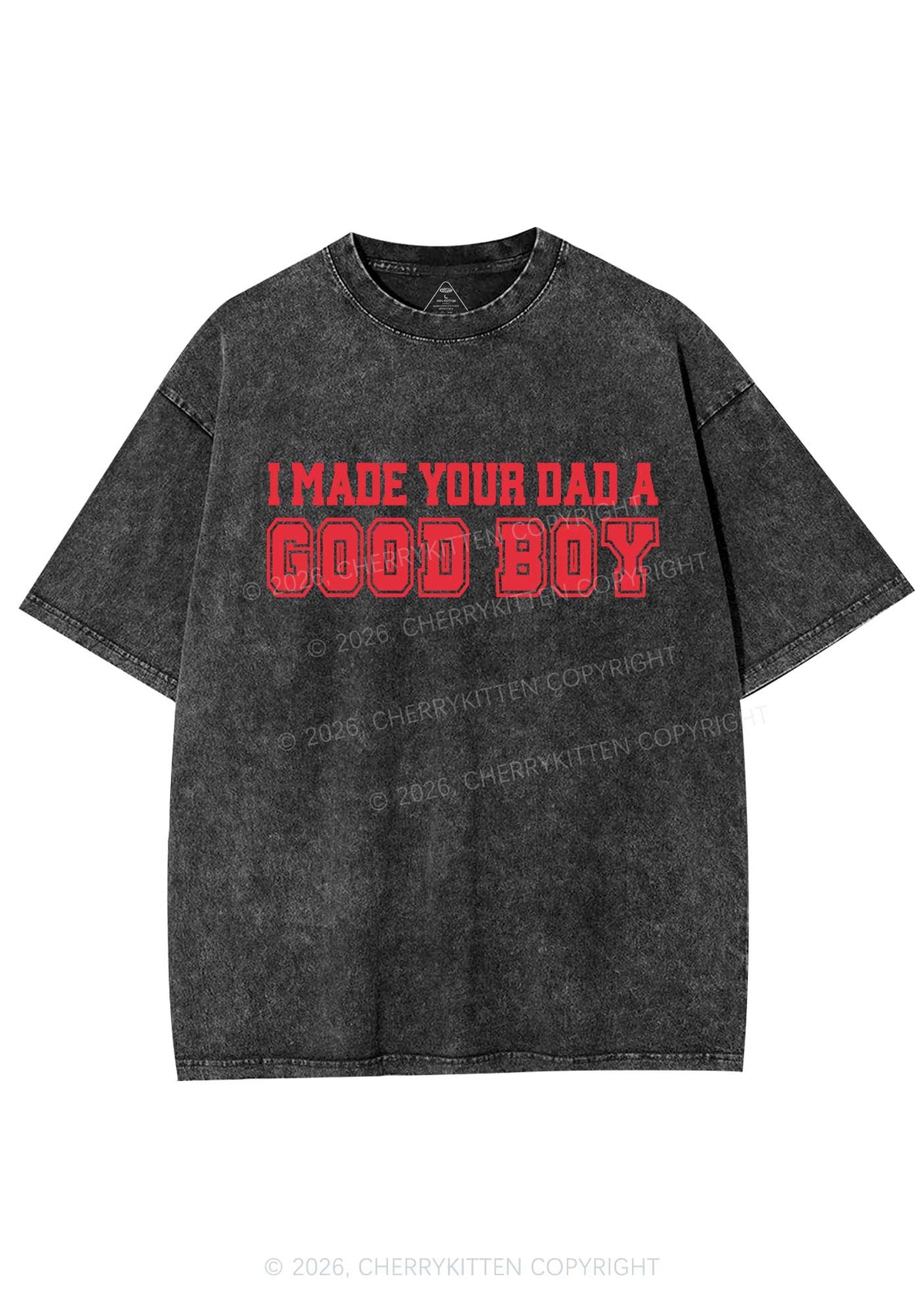 Made Your Dad A Good Boy Y2K Shirts Washed Tee Cherrykitten