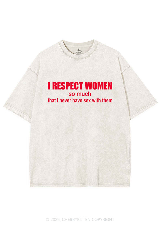 I Respect Women Pride Y2K Shirts Washed Tee Cherrykitten