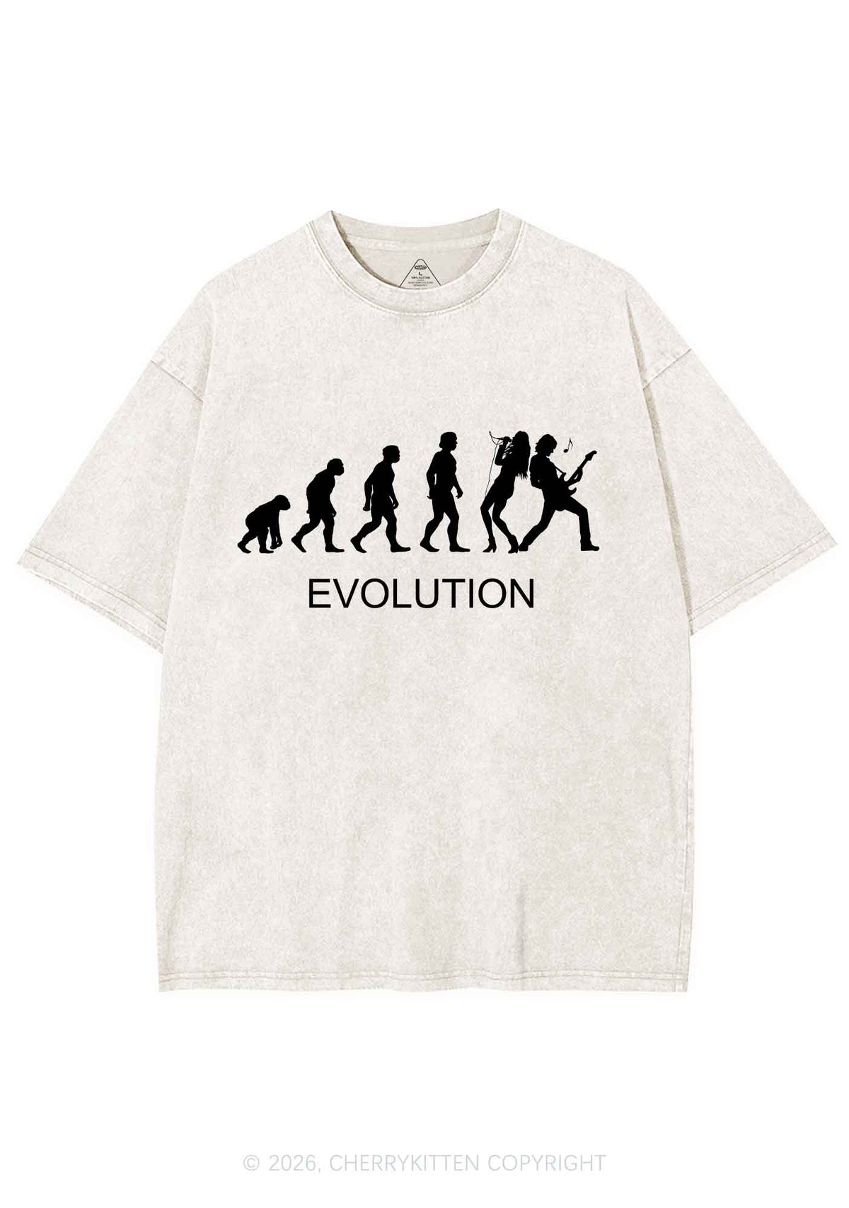 Evolution Rock Band Y2K Shirts Washed Tee Cherrykitten
