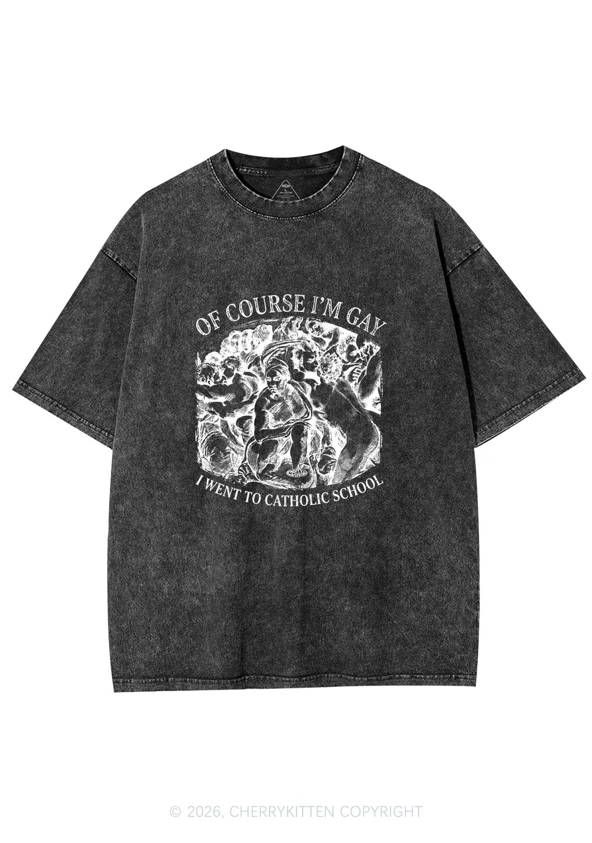 Of Course Im Gay l Pride Y2K Shirts Washed Tee Cherrykitten