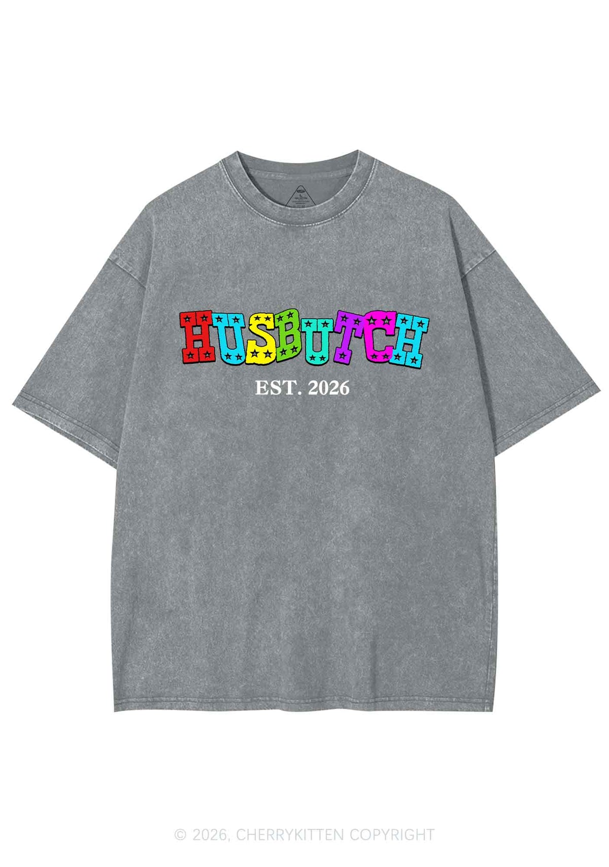 Custom Year Rainbow Husbutch Pride Y2K Shirts Washed Tee Cherrykitten
