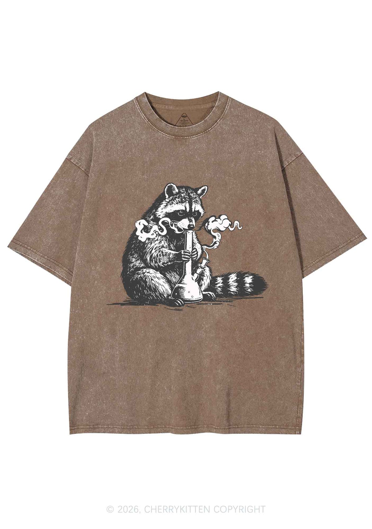 Stoned Raccoon Y2K Shirts Washed Tee Cherrykitten