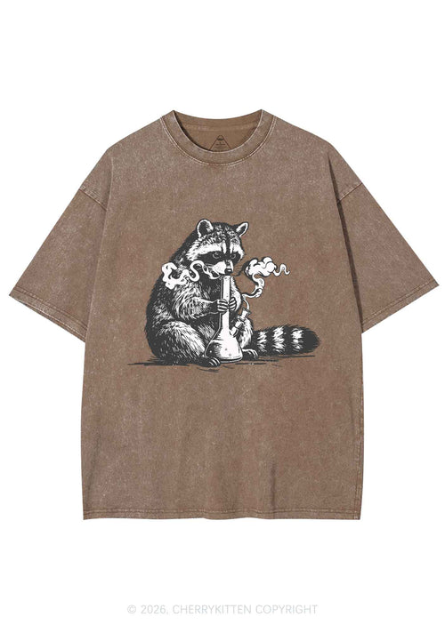 Stoned Raccoon Y2K Shirts Washed Tee Cherrykitten