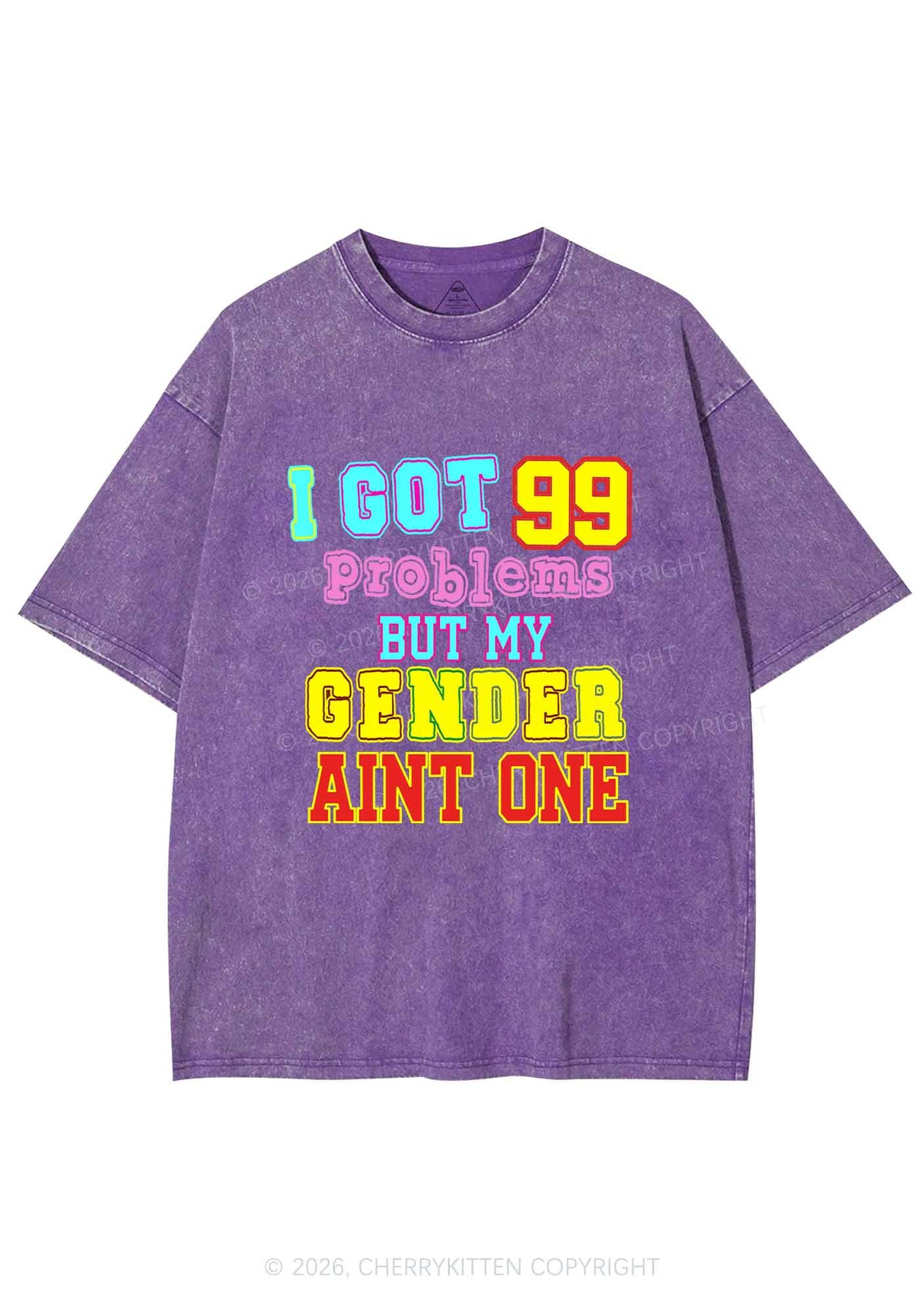 Gender Aint One Pride Y2K Shirts Washed Tee Cherrykitten