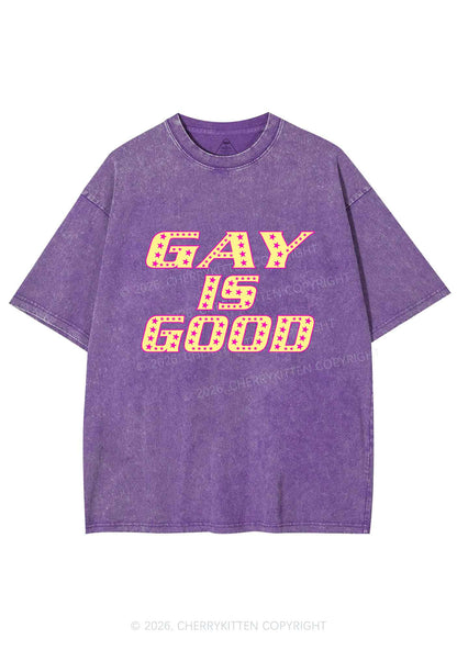 Gay Is Good Pride Y2K Shirts Washed Tee Cherrykitten