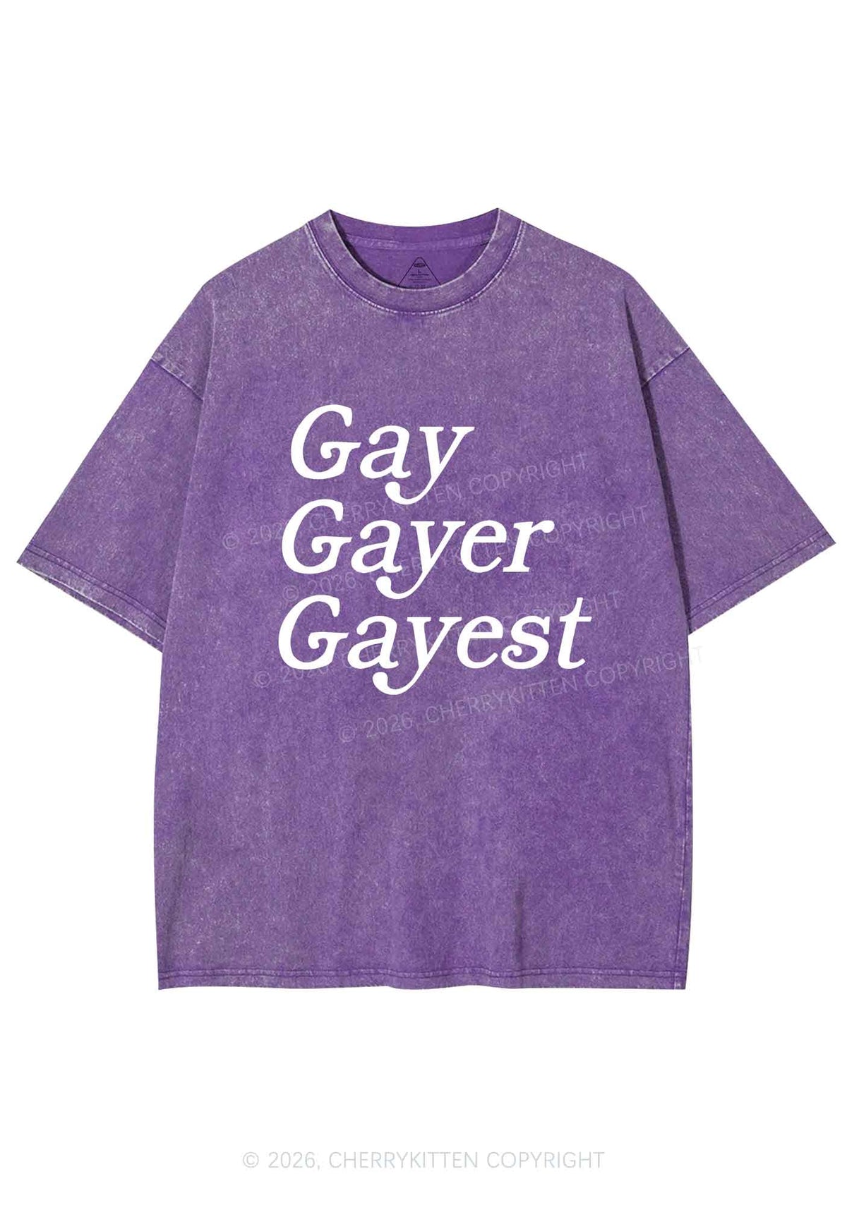 Gay Gayer Gayest Pride Y2K Shirts Washed Tee Cherrykitten