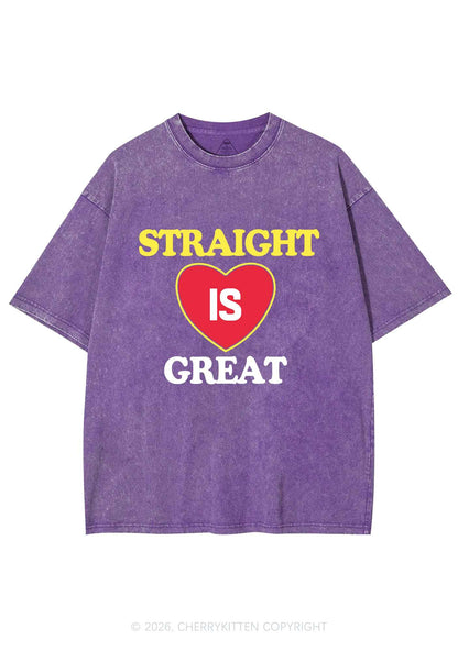 Straight Is Great Pride Y2K Shirts Washed Tee Cherrykitten