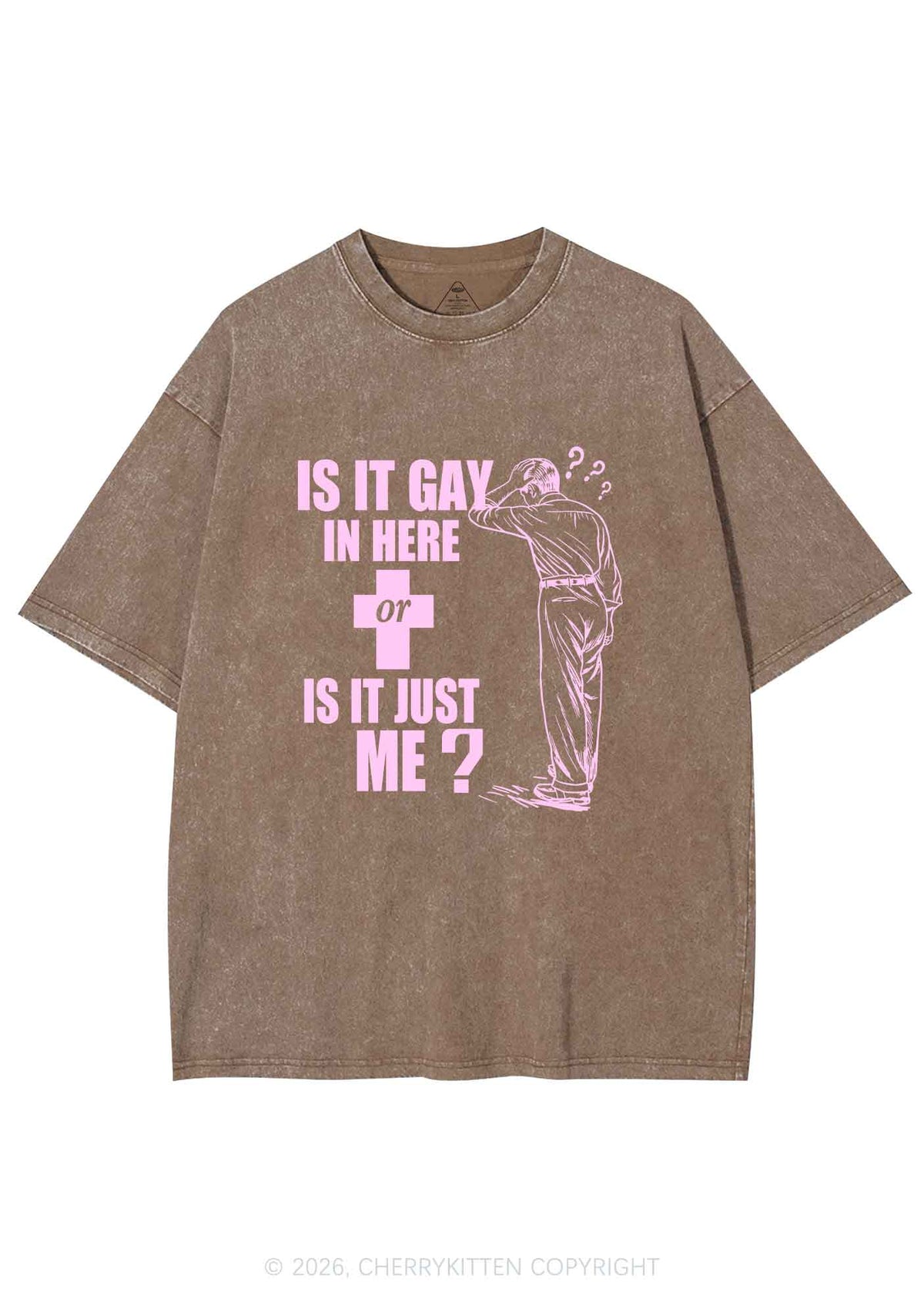 Is It Gay In Here Pride Y2K Shirts Washed Tee Cherrykitten