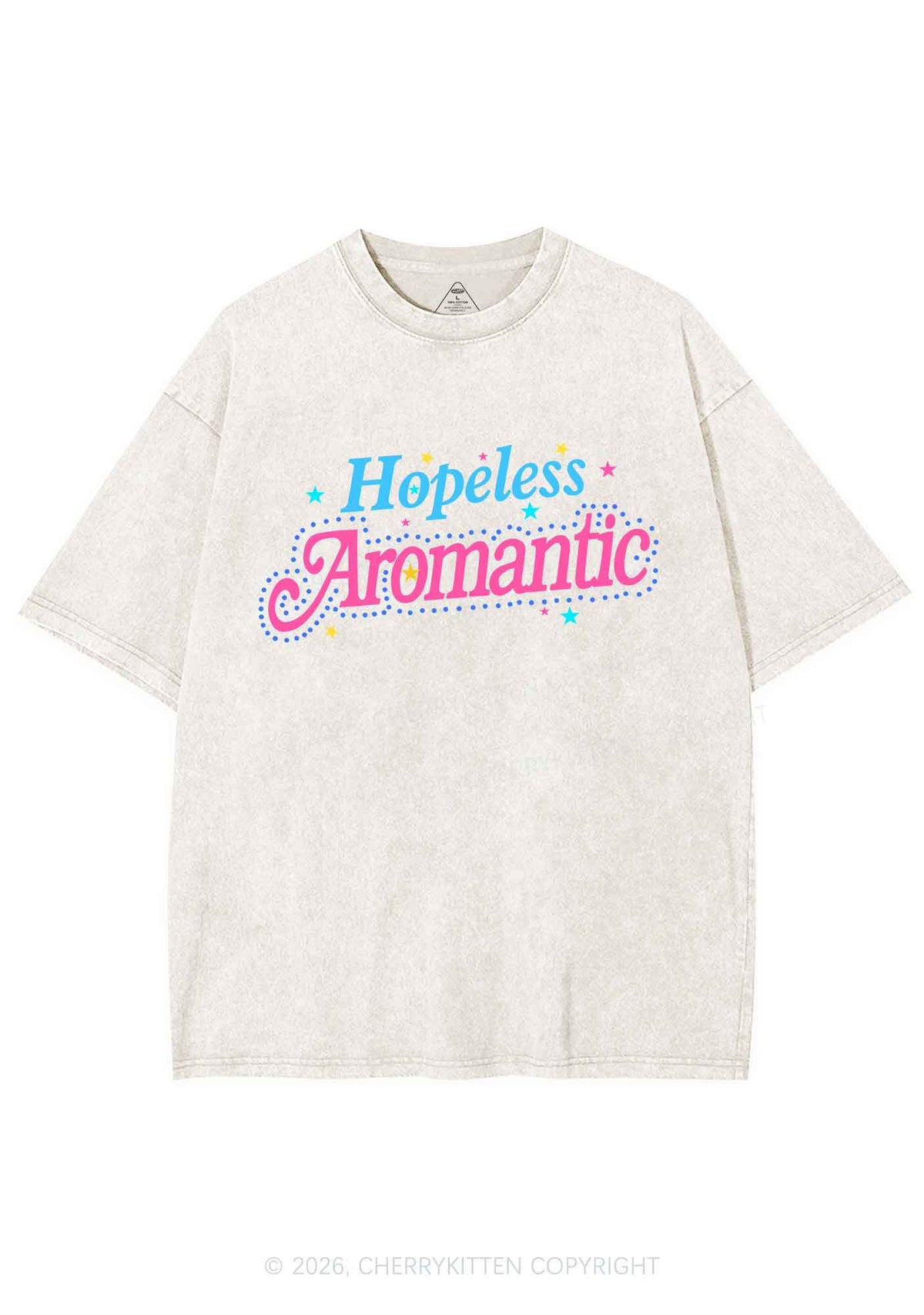 Hopeless Aromantic Pride Y2K Shirts Washed Tee Cherrykitten