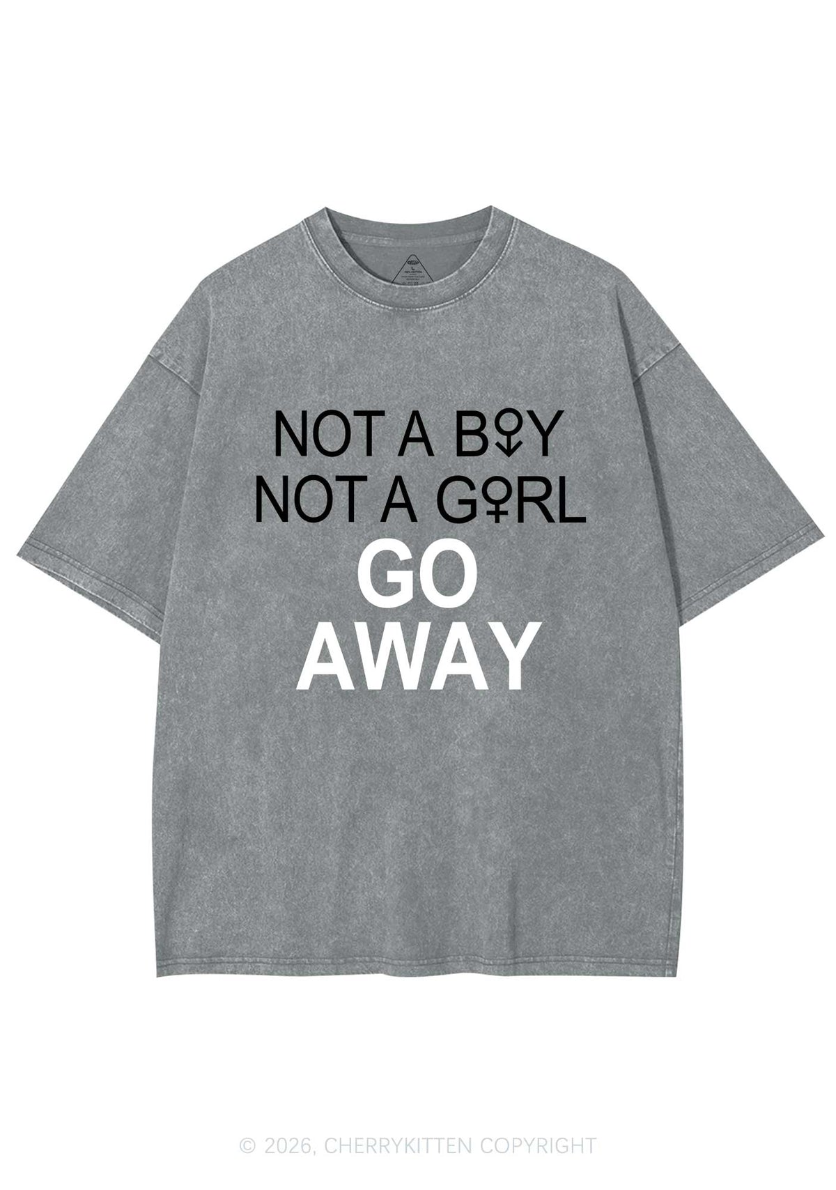 Go Away Pride Y2K Shirts Washed Tee Cherrykitten