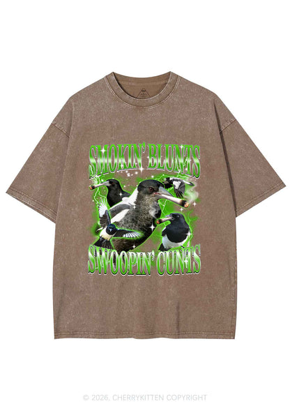 Smokin Blunts Swoopin Cxxts Y2K Shirts Washed Tee Cherrykitten