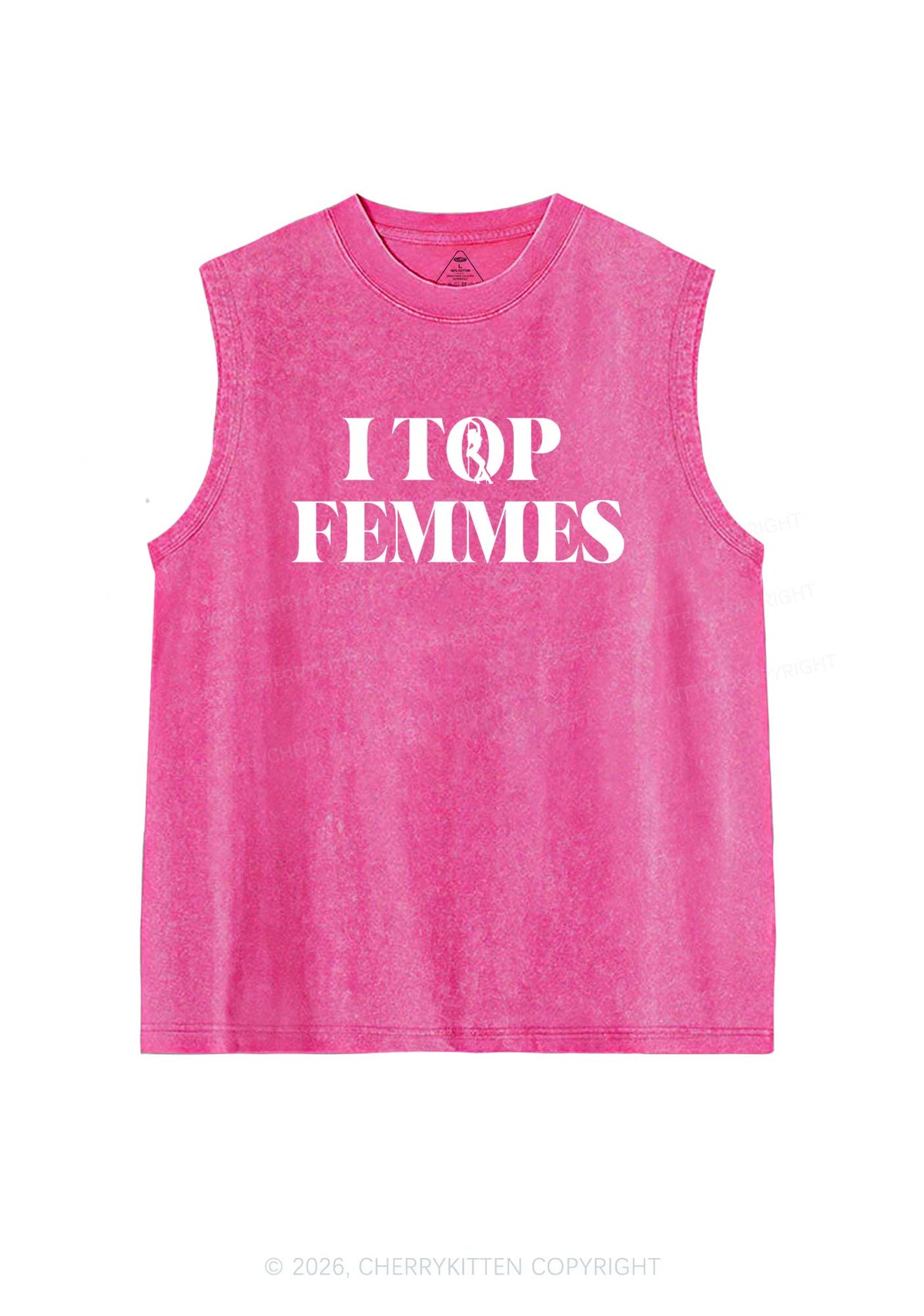 I Top Femmes Pride Y2K Washed Muscle Tank Cherrykitten