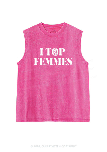 I Top Femmes Pride Y2K Washed Muscle Tank Cherrykitten