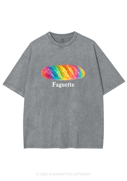 Rainbow Faguette Pride Y2K Shirts Washed Tee Cherrykitten