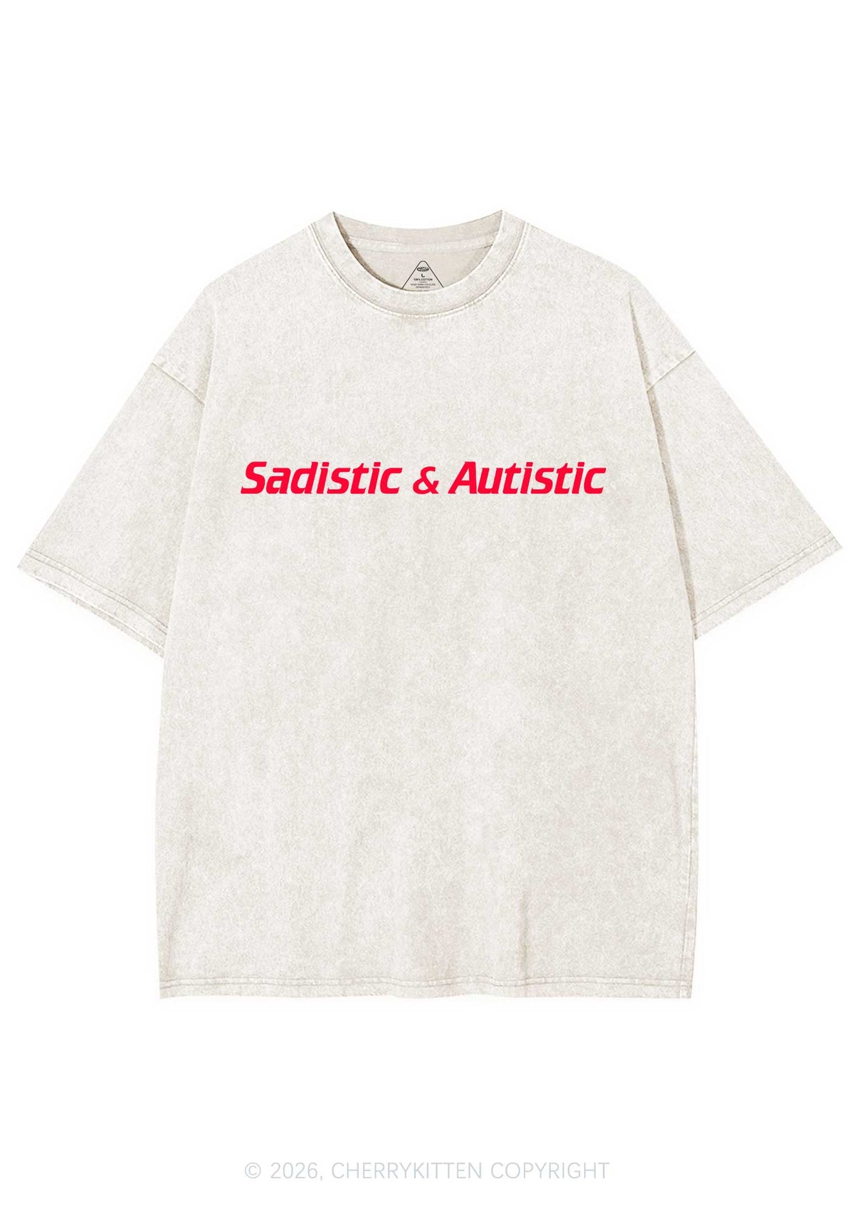 Sadistic Autistic Y2K Shirts Washed Tee Cherrykitten