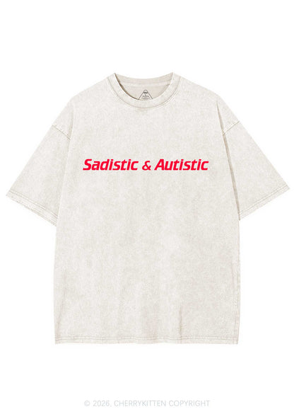 Sadistic Autistic Y2K Shirts Washed Tee Cherrykitten