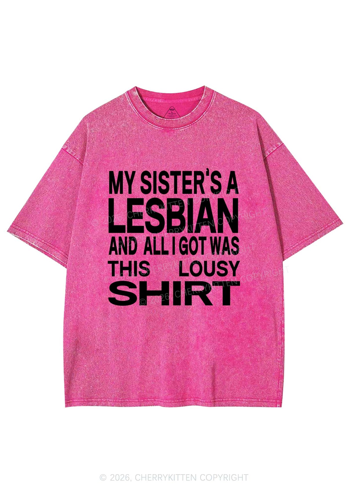 My Sisters A Lesbian Pride Y2K Shirts Washed Tee Cherrykitten
