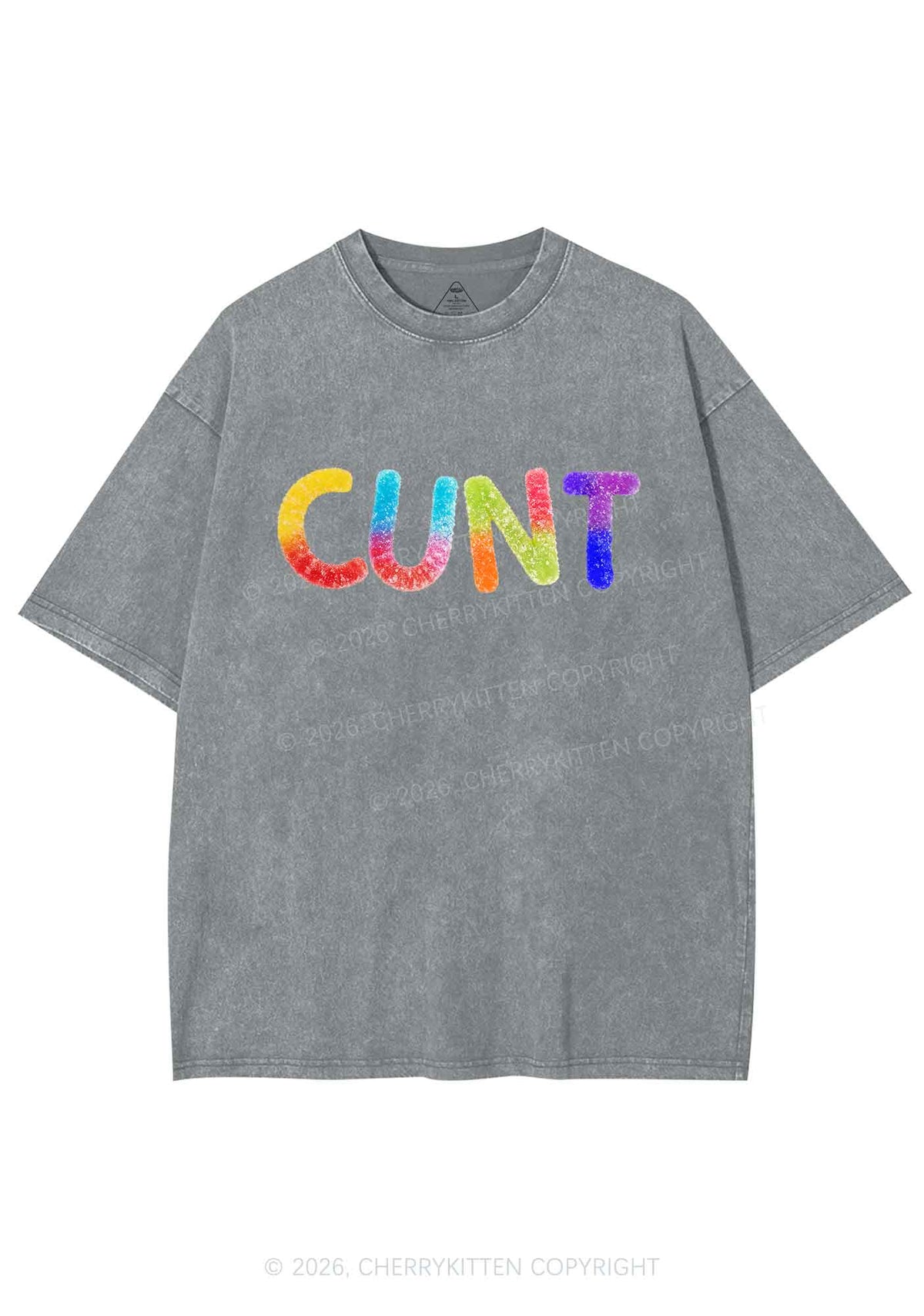 Rainbow Candy Cxxt Pride Y2K Shirts Washed Tee Cherrykitten