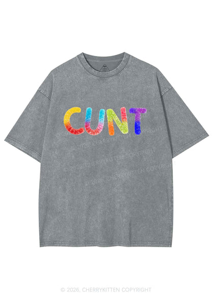 Rainbow Candy Cxxt Pride Y2K Shirts Washed Tee Cherrykitten